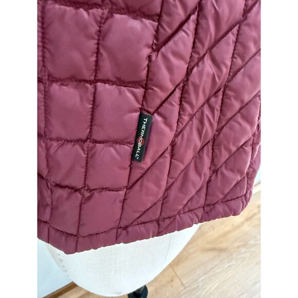 The North Face Women's Small Thermoball Jacket Coat Puffer Puffy Red Maroon - Picture 6 of 12